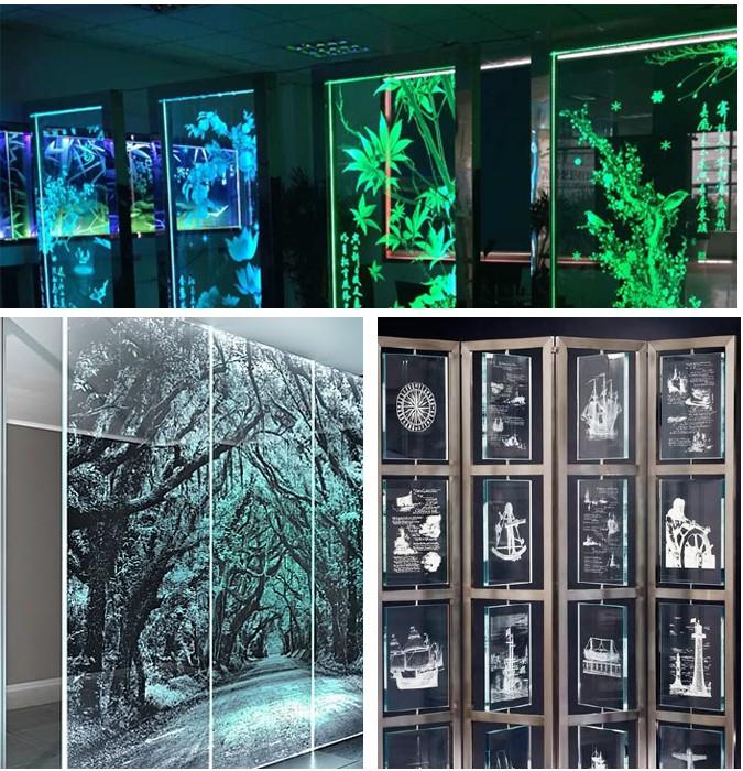 Laser Glass Engraving Machine Printing Glass Crystal Cubes For Doors Windows